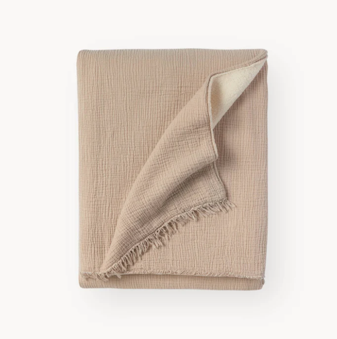 Fleece Lined Throw Beigestyle