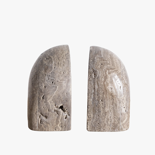 Travertine Bookends
