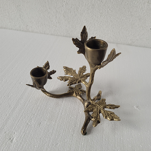 Brass Leaf Candleholder