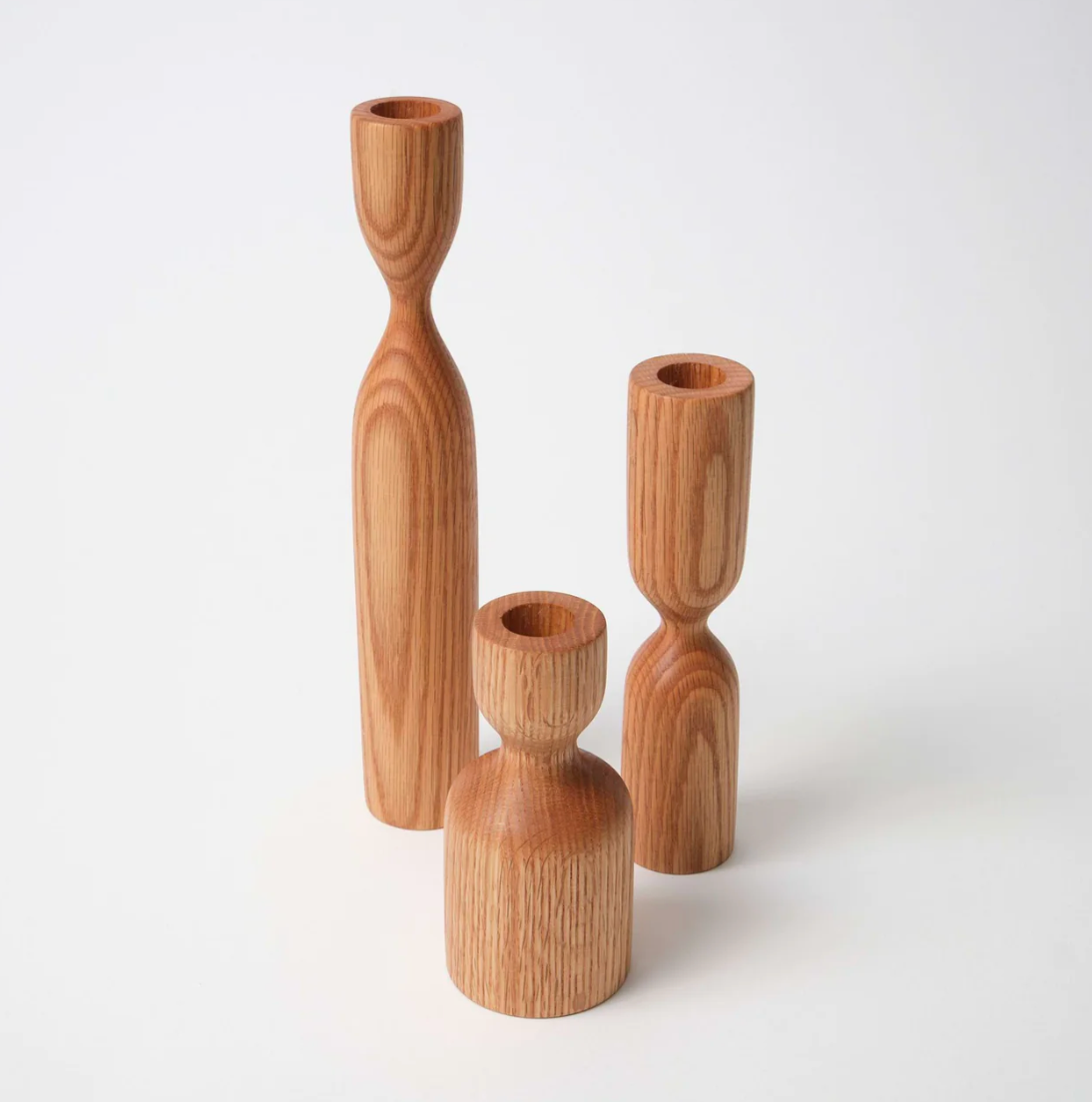 Candlesticks s/3 Oak