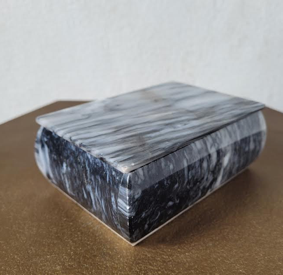 Grey Marble Box  With Lid