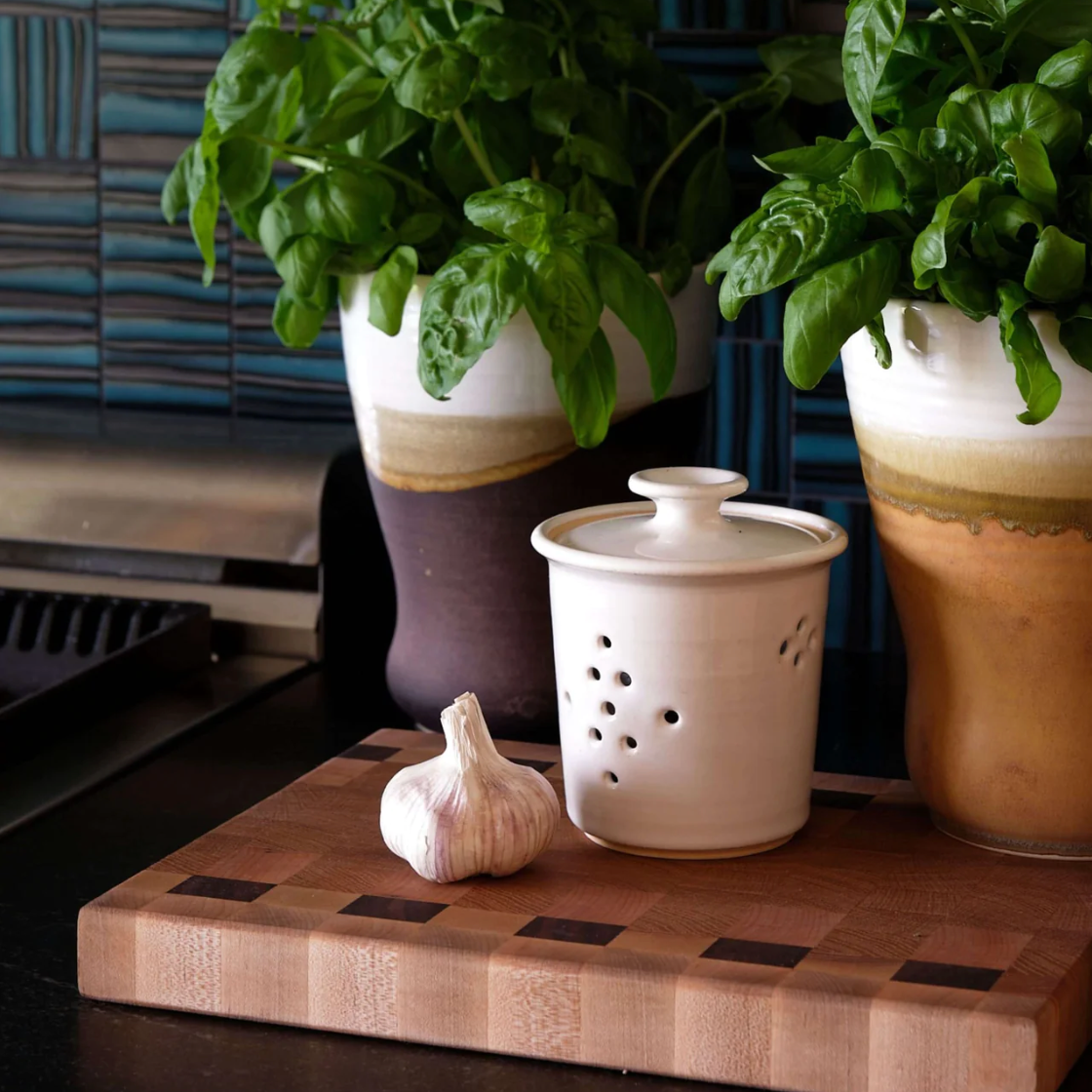 Garlic Jar White