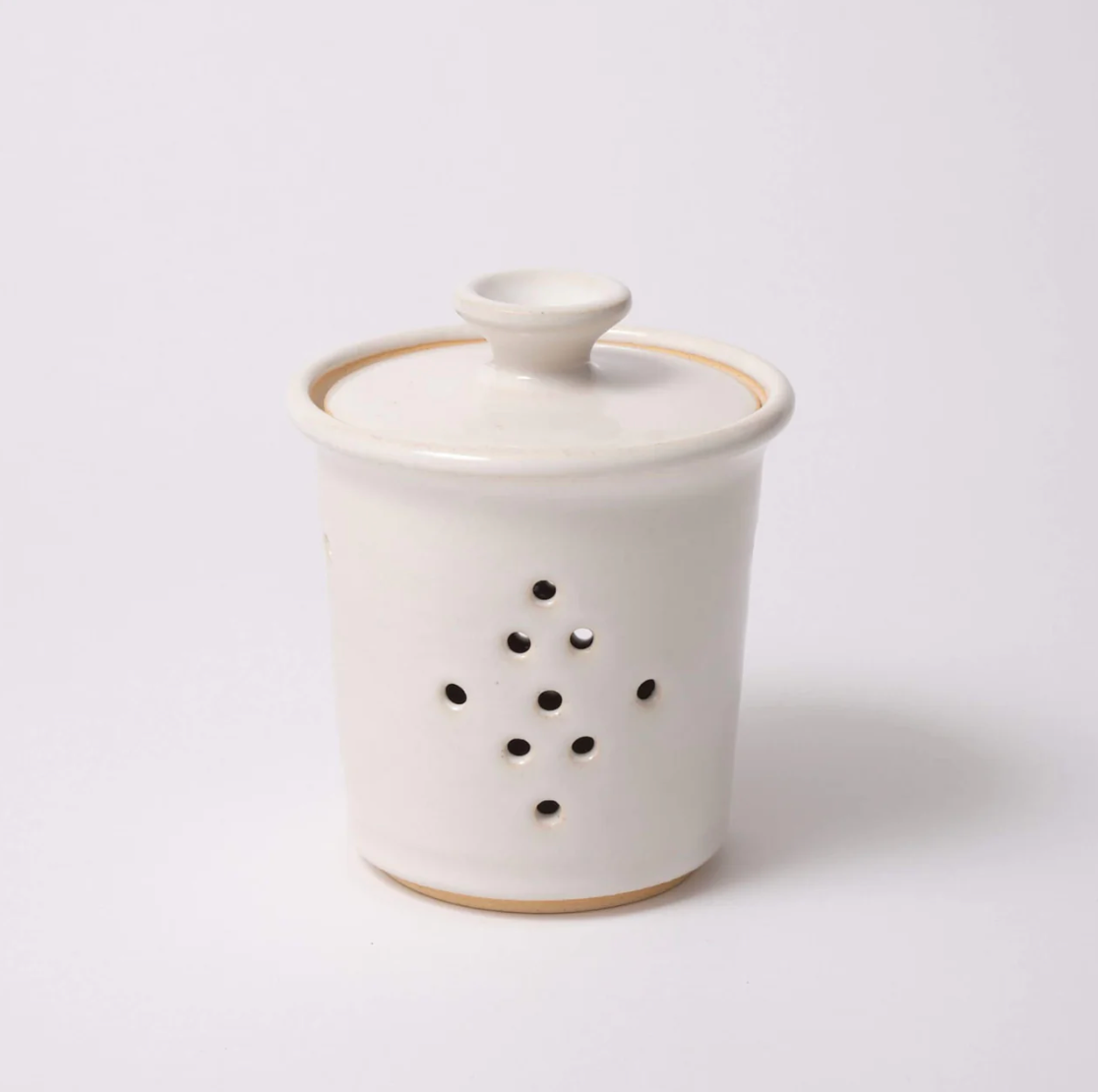 Garlic Jar White