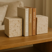 Travertine Bookends