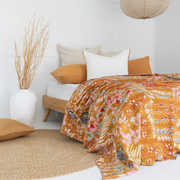 Rustic Floral Kantha Throw