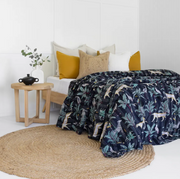 Kantha Quilt Jungle Black