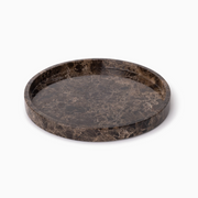 Round Marble Tray Brown