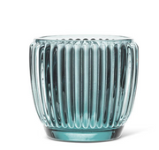 Ribbed Votive Aqua
