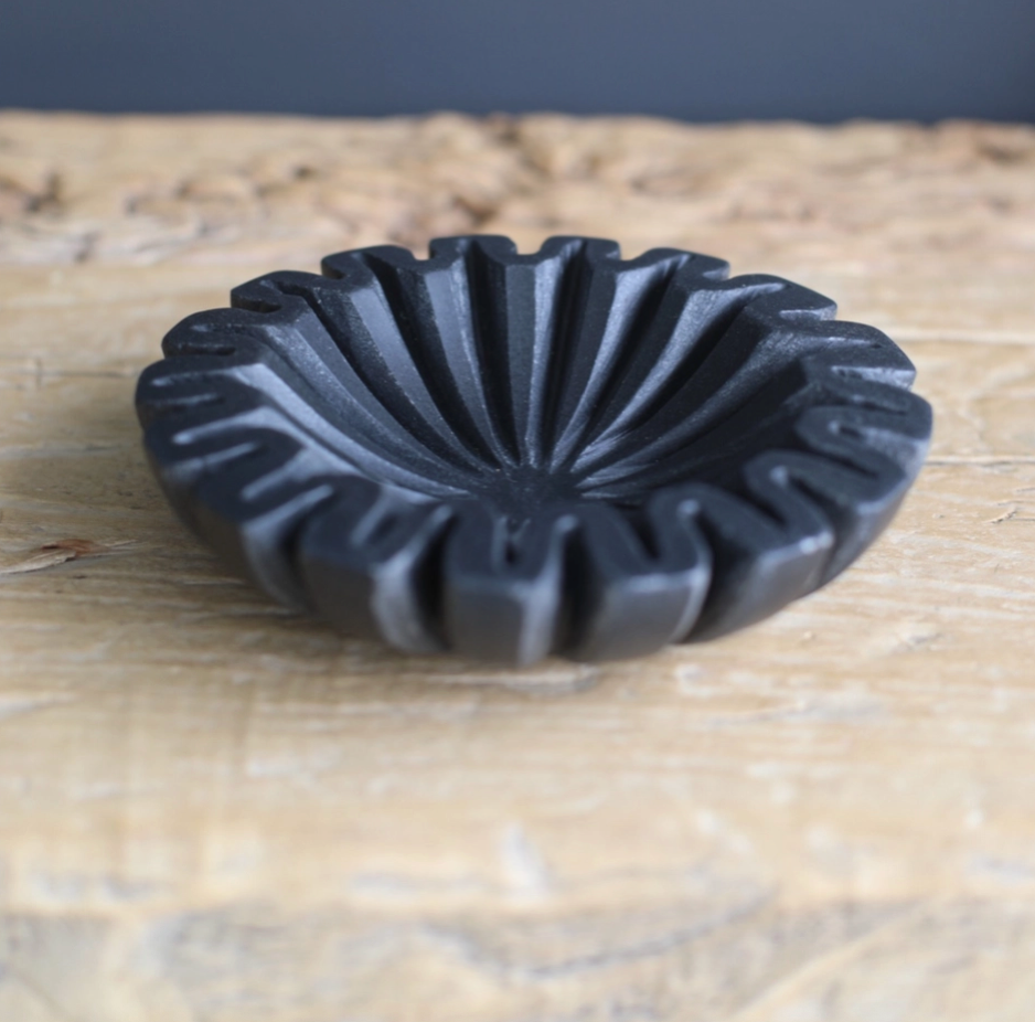 Black Fluted Bowl