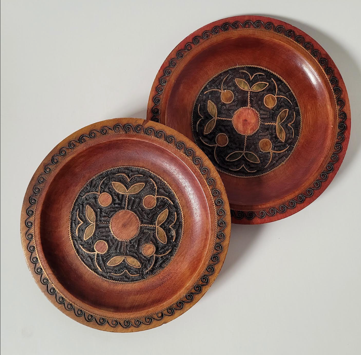 Folk Art Wooden Plates