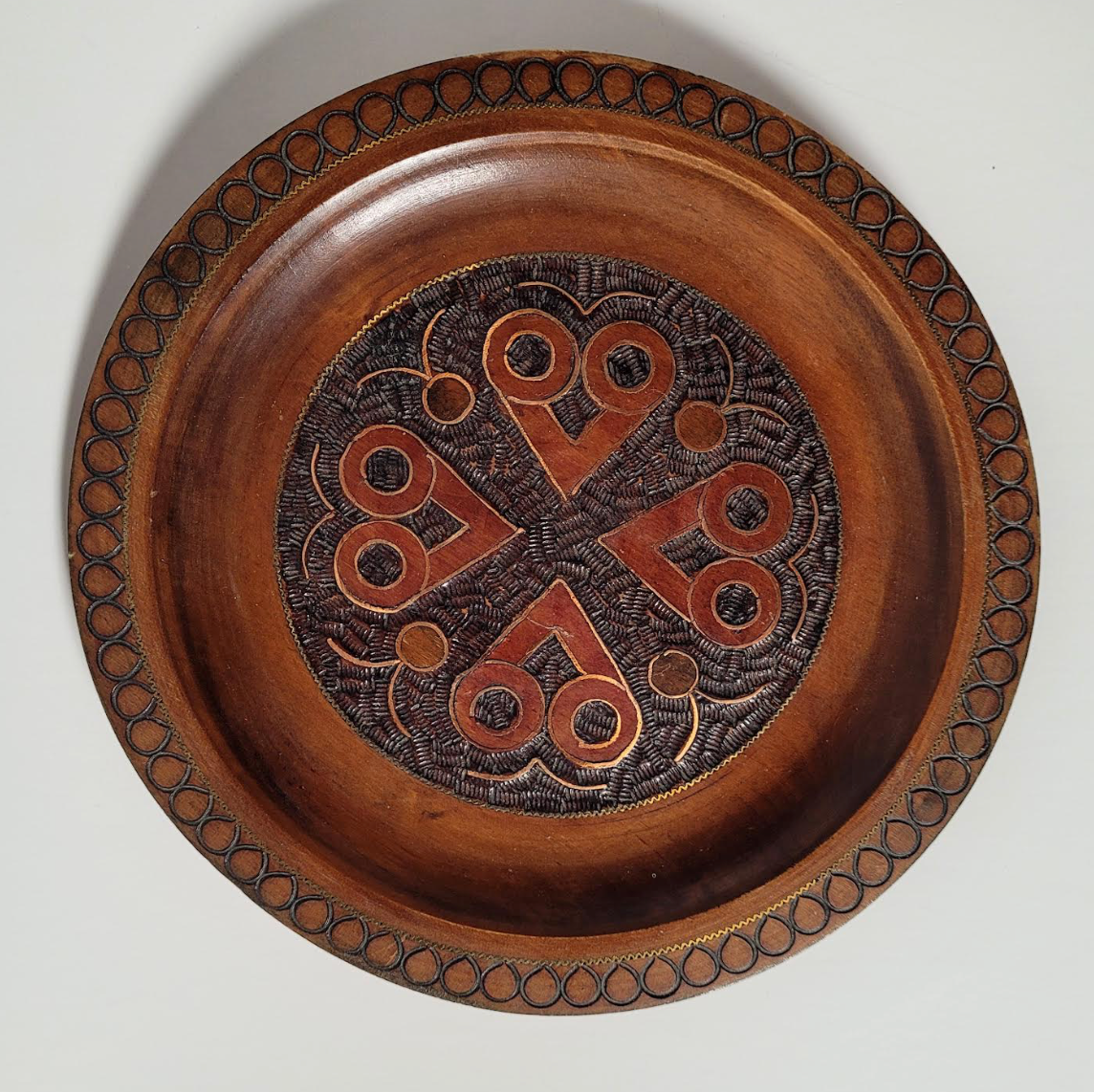 Folk Art Wooden Plate