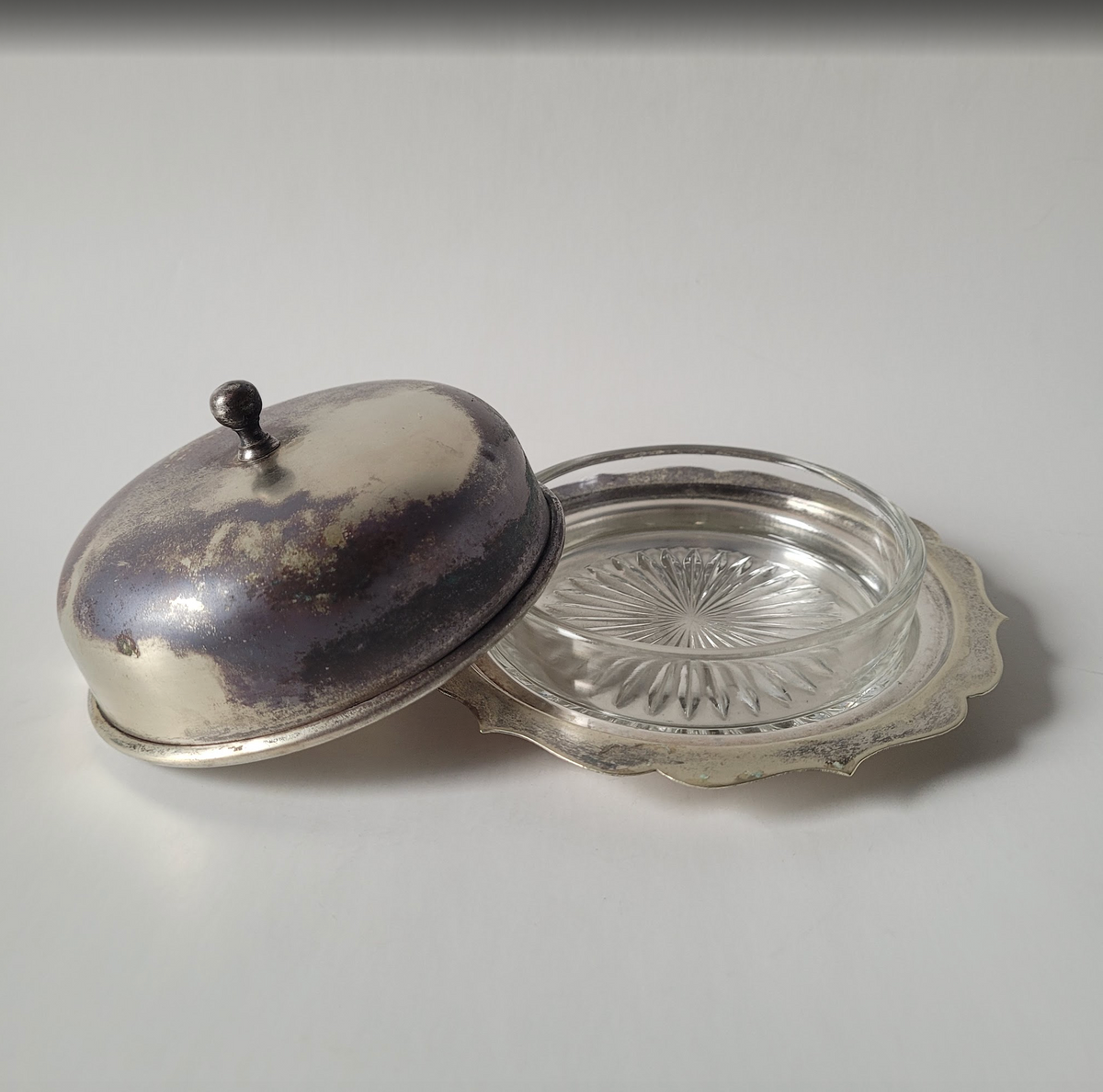Silver Lidded Serving Dish