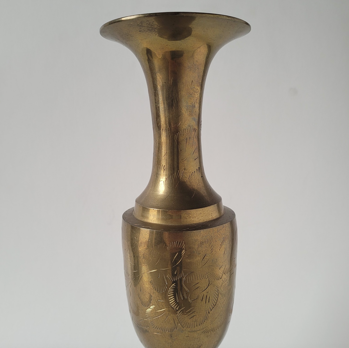 Brass Etched Vase