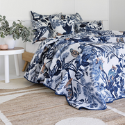 Kantha Throw Blue Owl