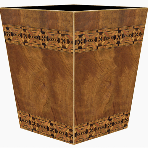 Inlaid Wastebasket