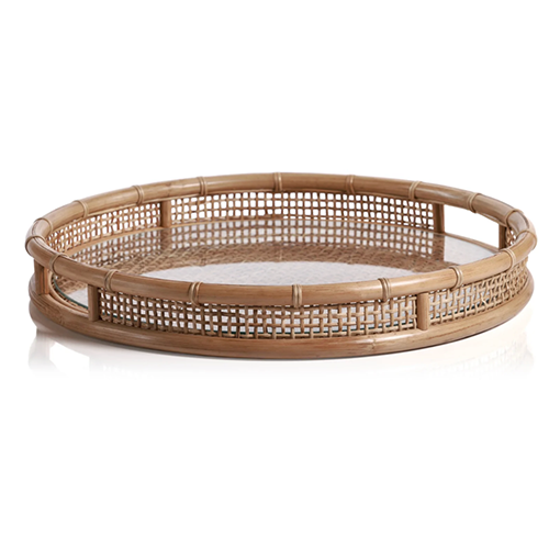 Round Rattan Tray