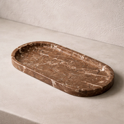 Red Marble Tray Oval