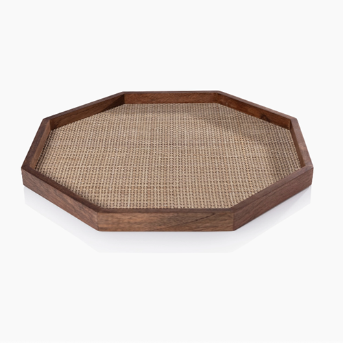 Octagon Rattan Tray