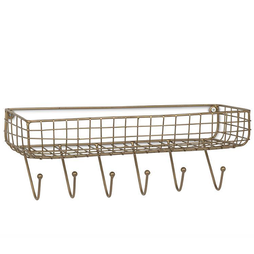 Wall Shelf With Hooks
