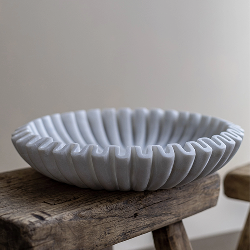 Marble Fluted Bowl