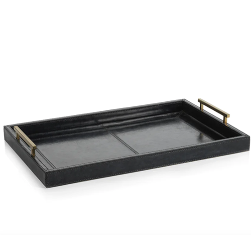 Navy Leather Tray