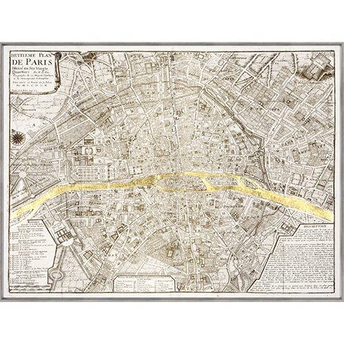 Map Paris Gilded