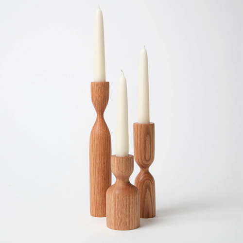 Candlesticks s/3 Oak