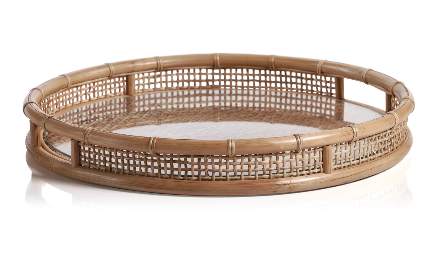 Round Rattan Tray