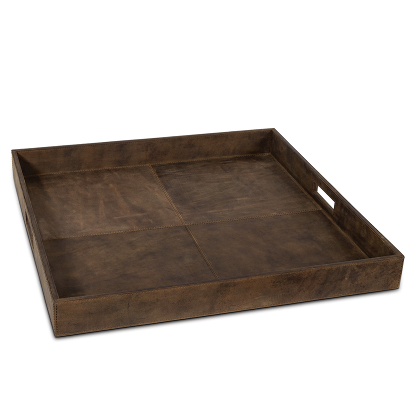 Darby Square Leather Tray
