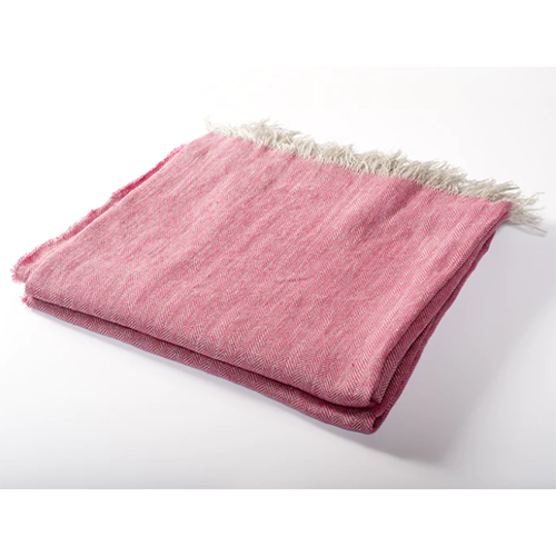 Linen Throw Fuchsia