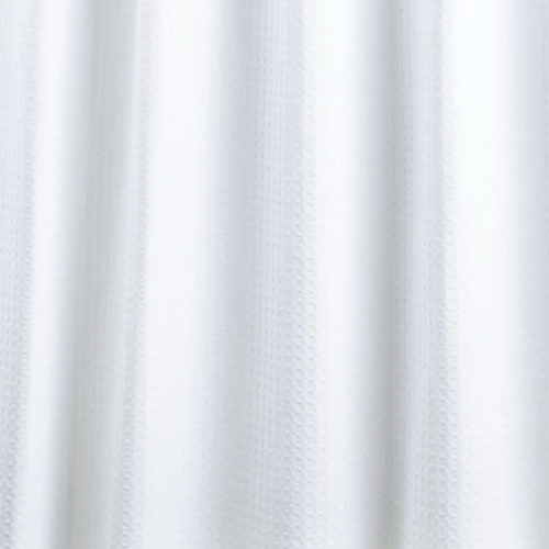Belgian Waffle Shower Curtain White